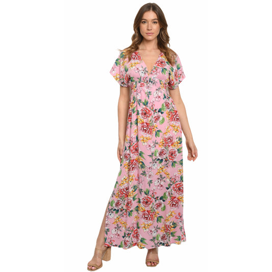 Pink Floral Maxi Dress