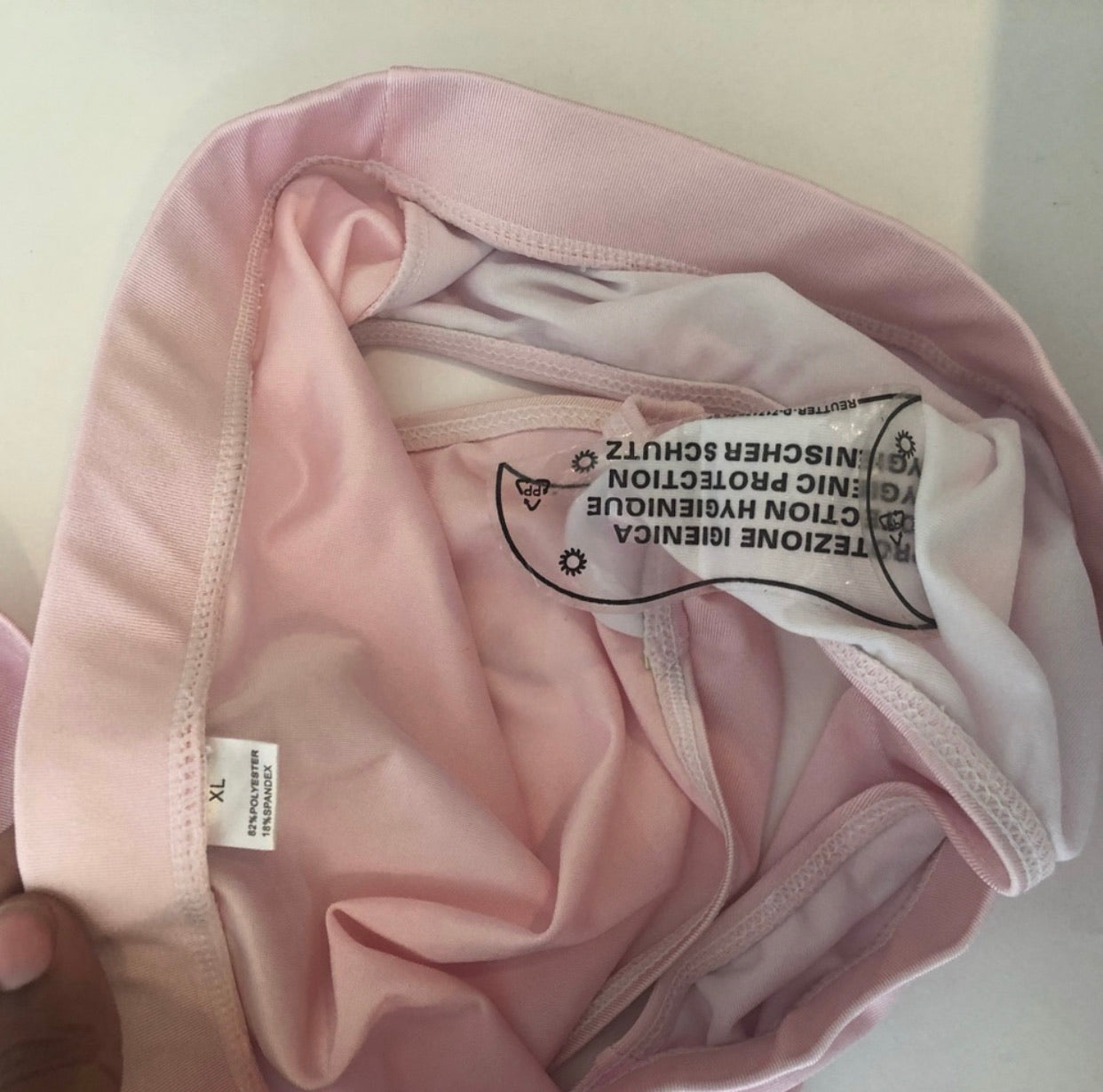 Light pink high waisted swimsuit XL only
