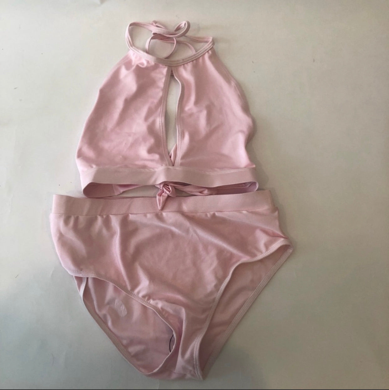 Light pink high waisted swimsuit XL only